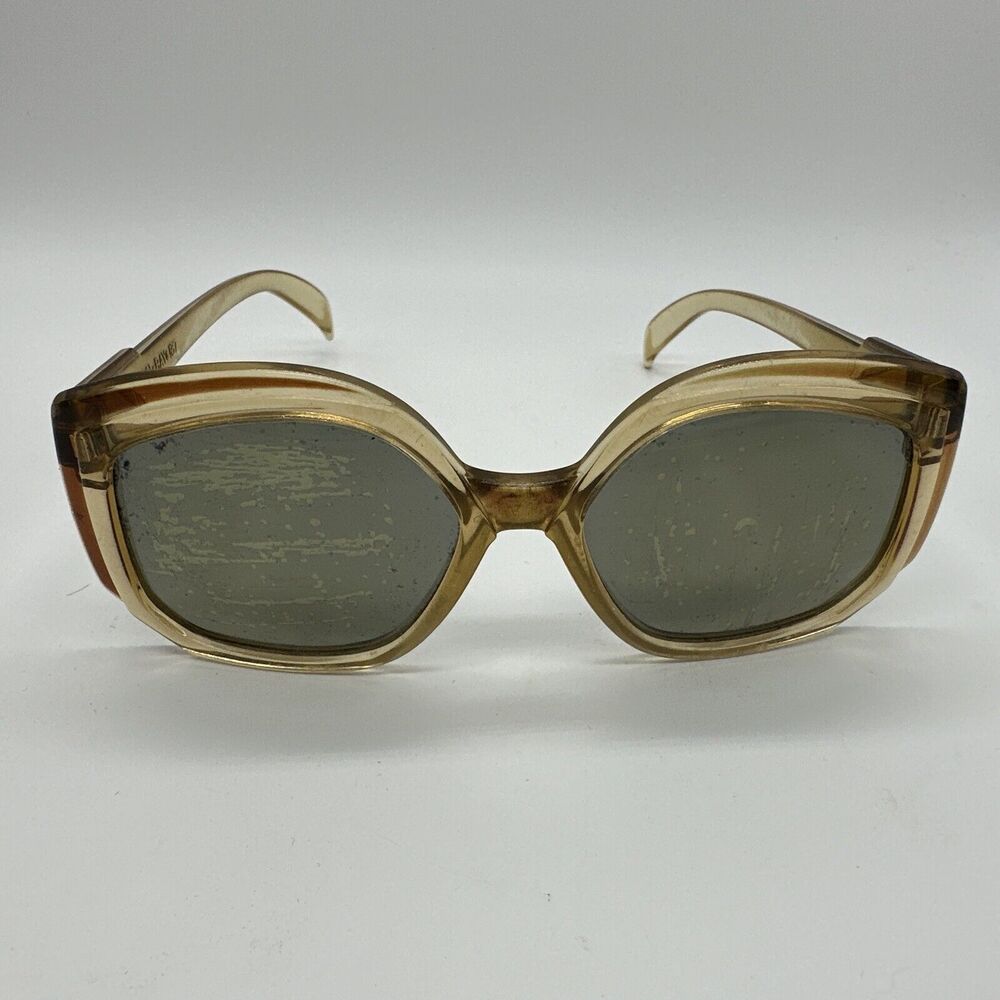 Cool Ray 137 Oversized Retro Fun Sunglasses 1960s Vtg Tawny Brown Plastic READ